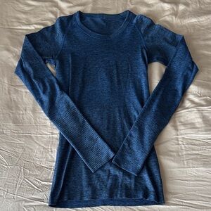 Women's Swiftly Tech Blue Long Sleeve Top
